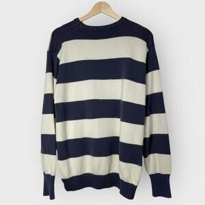 Brandy Melville J. Galt Brianna Sweater One Size Cream Navy Stripe Coastal Prep